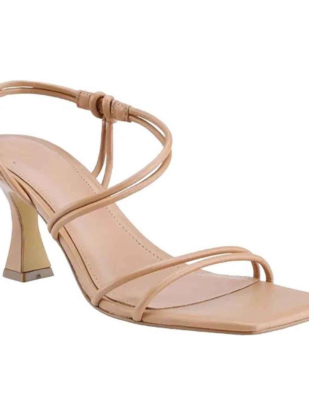 Marc Fisher Nude Strappy Mid-Heel Sandal